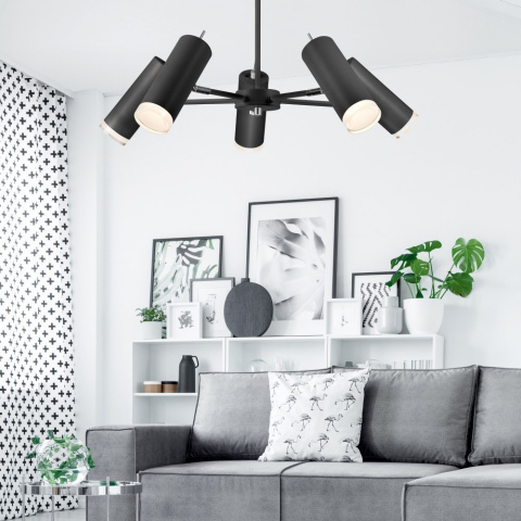 5 CZARNA NOWOCZESNA LAMPA SUFITOWA MADISON 5 CZARNA NOWOCZESNA LAMPA SUFITOWA MADISON