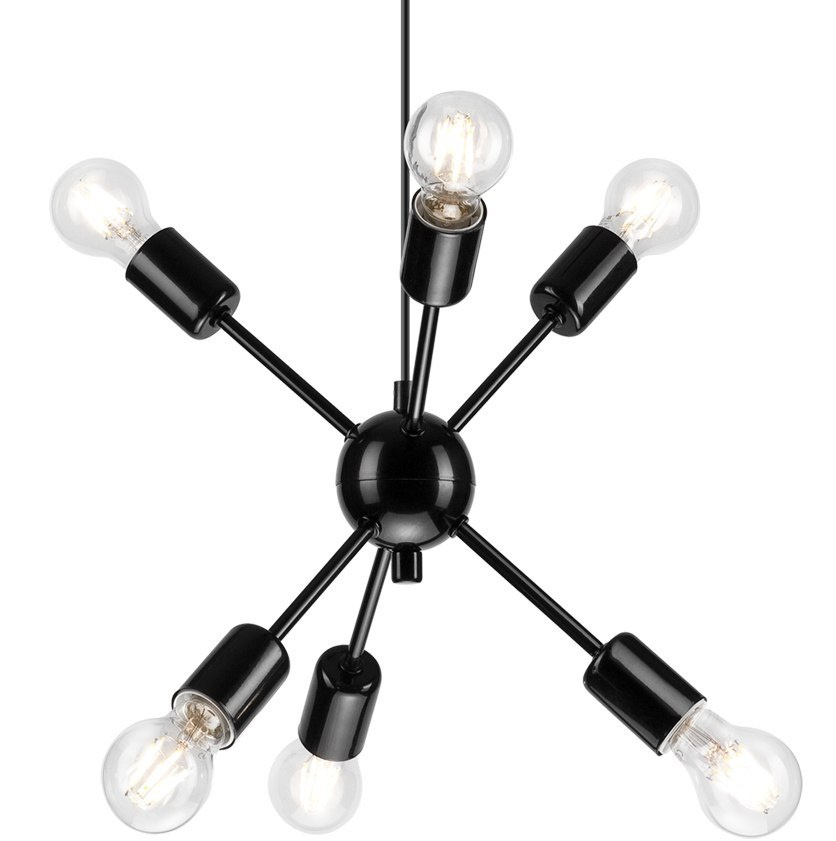 RUBY lampa wisząca 6-punktowa czarna RUBY lampa wisząca 6-punktowa czarna