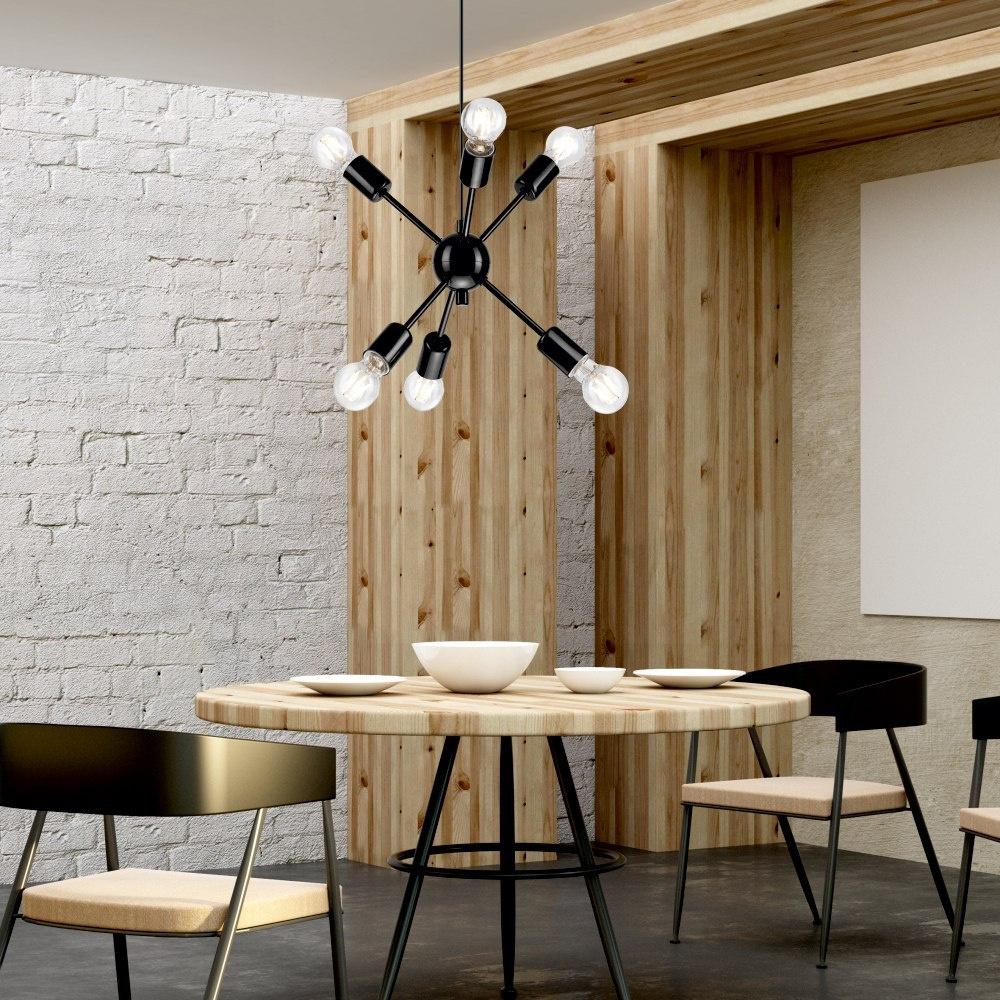 RUBY lampa wisząca 6-punktowa czarna RUBY lampa wisząca 6-punktowa czarna