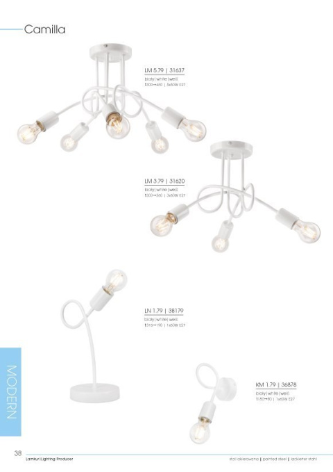 5 NOWOCZESNA LAMPA SUPEŁEK EDISON CAMILLA LOFT BIAŁA 5 NOWOCZESNA LAMPA SUPEŁEK EDISON CAMILLA LOFT BIAŁA