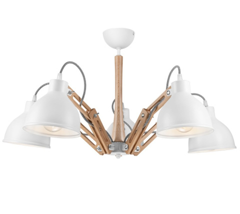 5 NOWOCZESNA BIAŁA LAMPA MARCELLO DREWNO BUK - PAJĄK LOFT SKANDI 5 NOWOCZESNA BIAŁA LAMPA MARCELLO DREWNO BUK - PAJĄK LOFT SKANDI