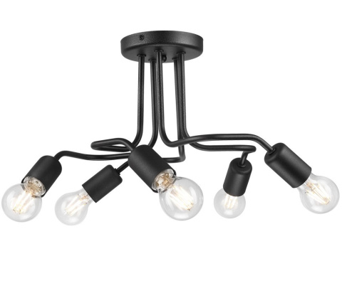 5 PLAFON CHARLIE NOWOCZESNA LAMPA EDISON LOFT CZARNA 5 PLAFON CHARLIE NOWOCZESNA LAMPA EDISON LOFT CZARNA