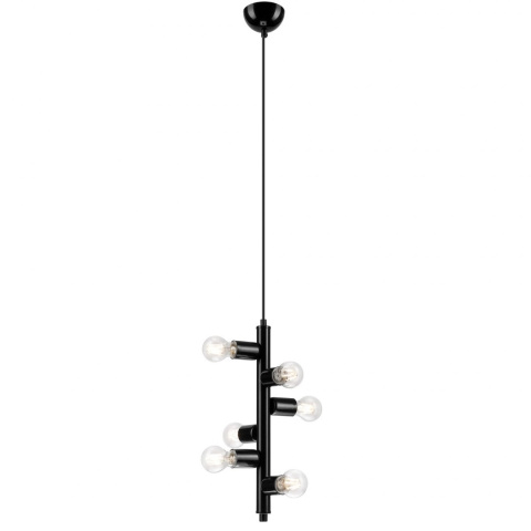 6 CZARNA NOWOCZESNA LAMPA WISZĄCA LINDA LOFT, INDUSTRIAL - RURA 6 CZARNA NOWOCZESNA LAMPA WISZĄCA LINDA LOFT, INDUSTRIAL - RURA