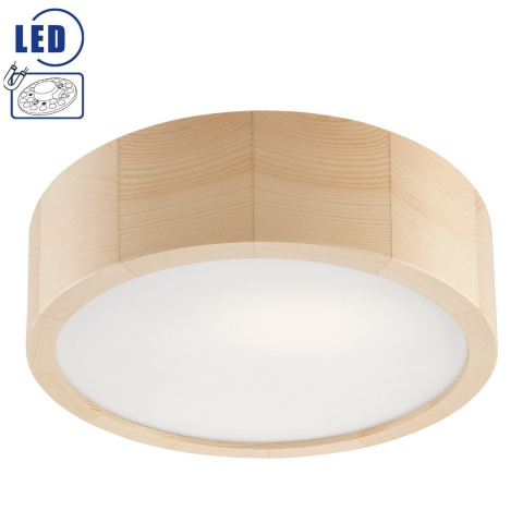 MODERN plafon LED 12W drewniany 28 cm sosna