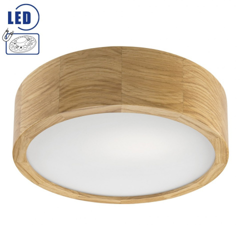 MODERN plafon LED 12W drewniany 28 cm dębowy