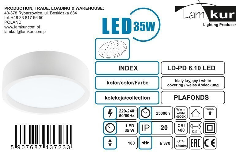VENUS plafon LED 35W drewniany 37 cm calvados VENUS plafon LED 35W drewniany 37 cm calvados
