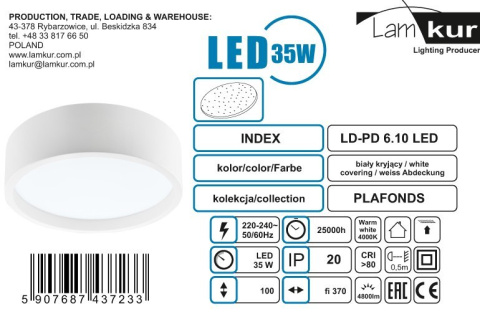 VENUS plafon LED 35W drewniany 37 cm wenge VENUS plafon LED 35W drewniany 37 cm wenge