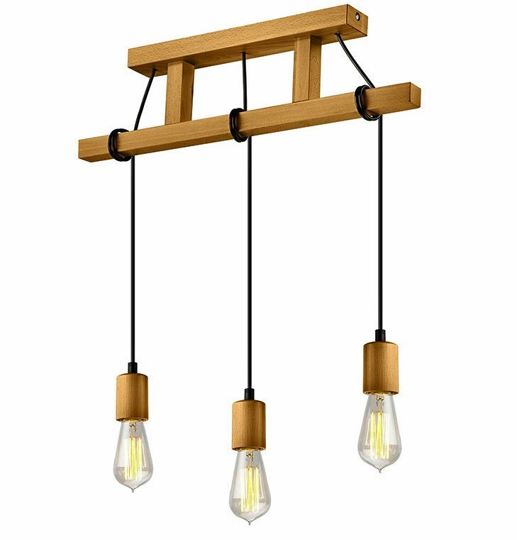 LEON lampa wisząca 3-punktowa drewno oliwka LEON lampa wisząca 3-punktowa drewno oliwka