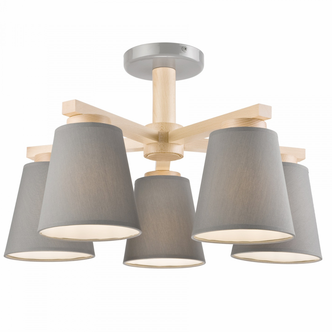 ELLIE lampa sufitowa 5-punktowa szara/buk ELLIE lampa sufitowa 5-punktowa szara/buk