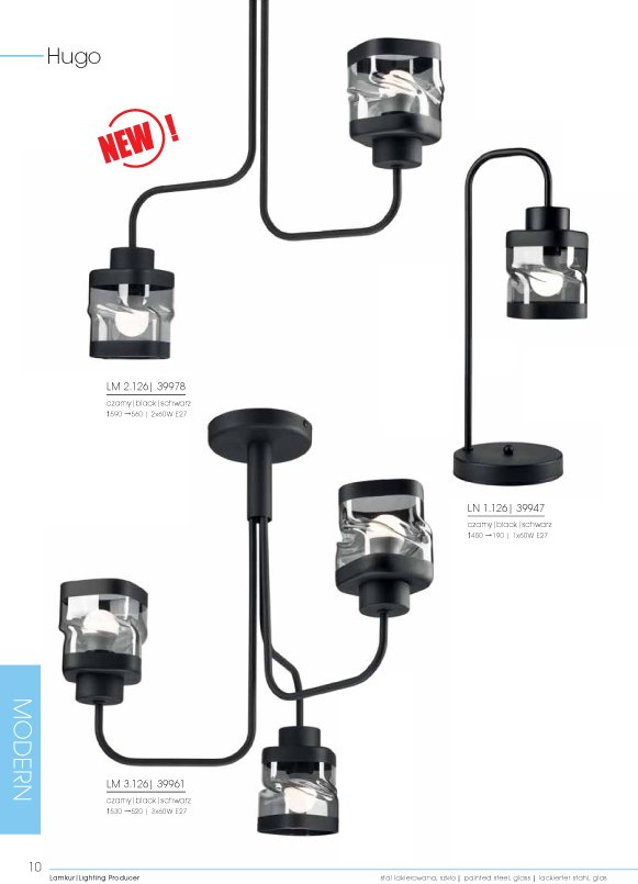 HUGO żyrandol - lampa sufitowa 3-punktowa czarna HUGO żyrandol - lampa sufitowa 3-punktowa czarna