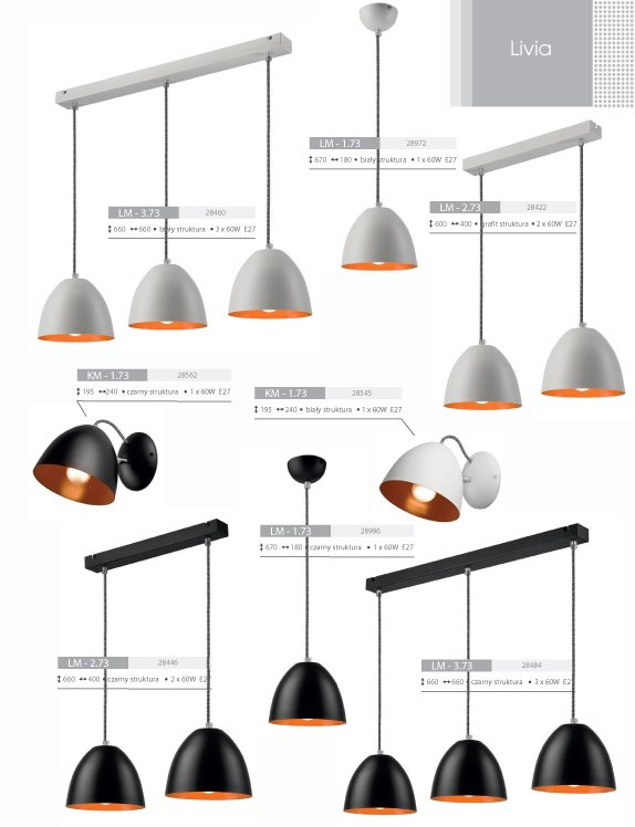 LIVIA lampa wisząca 1-punktowa czarna - orange LIVIA lampa wisząca 1-punktowa czarna - orange