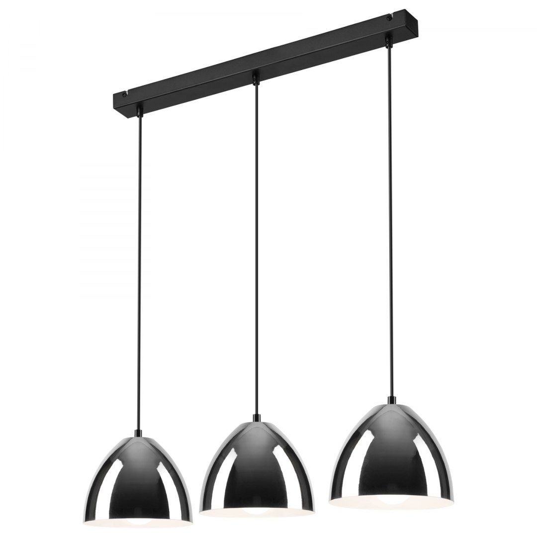 MIA lampa wisząca 3-punktowa listwa chrom / czarna MIA lampa wisząca 3-punktowa listwa chrom / czarna