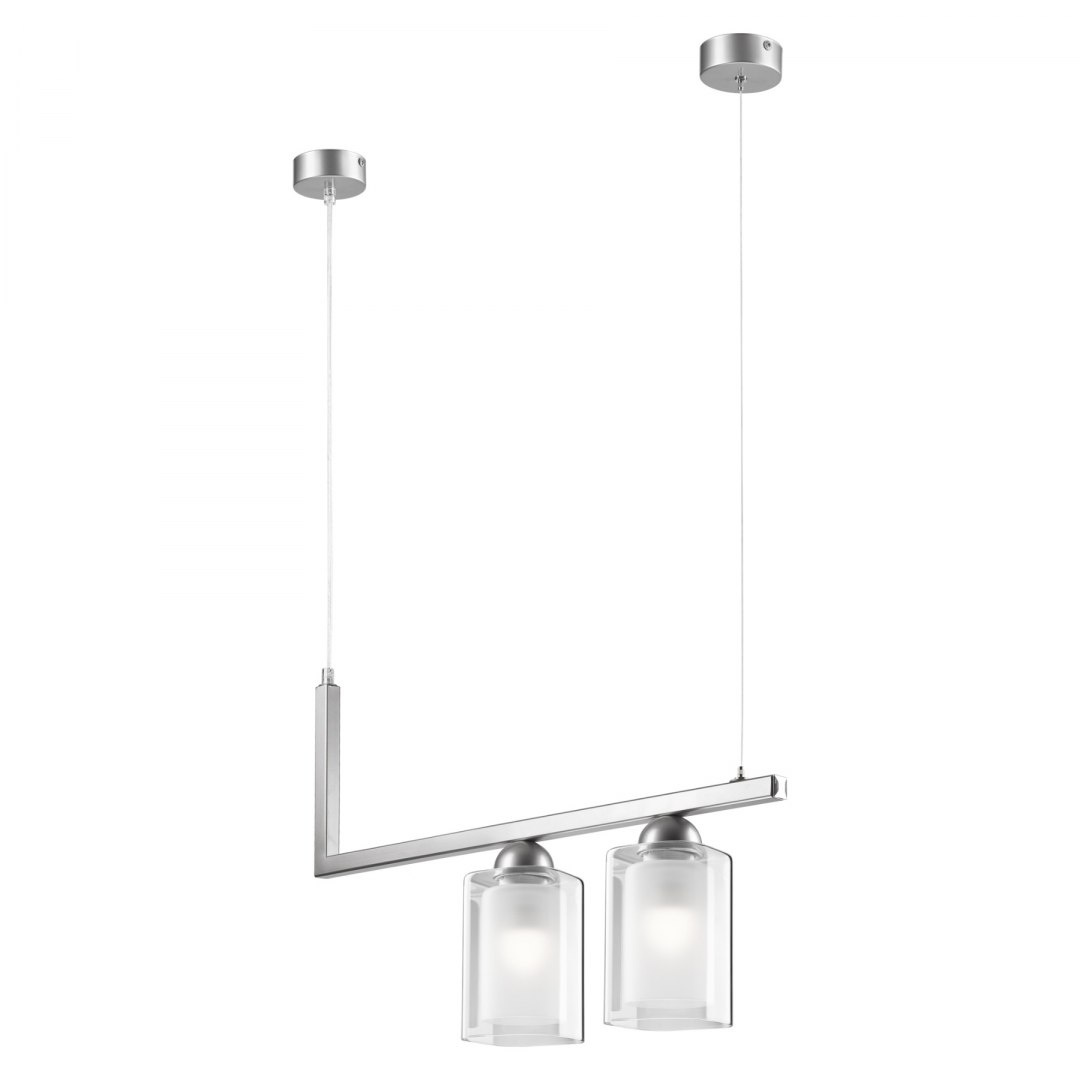 PETRA lampa wisząca 2-punktowa srebrna satyna PETRA lampa wisząca 2-punktowa srebrna satyna
