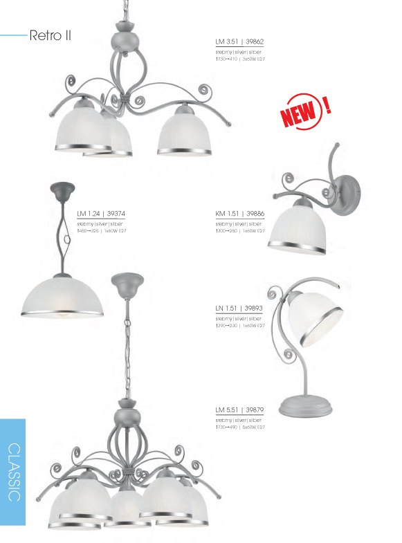 RETRO lampa wisząca 1-punktowa srebrna RETRO lampa wisząca 1-punktowa srebrna