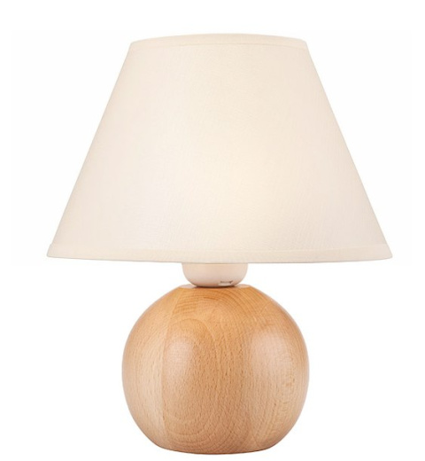 Lampka nocna WOOD BALL kula z abażurem naturalny buk