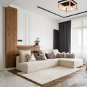 VILLY plafon - lampa sufitowa 2-punktowa czarna / naturalny buk