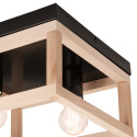 VILLY plafon - lampa sufitowa 2-punktowa czarna / naturalny buk